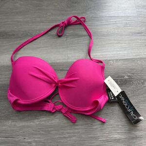 California Waves Bikini Top, Raspberry, D/DD